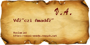 Váczi Amadé névjegykártya